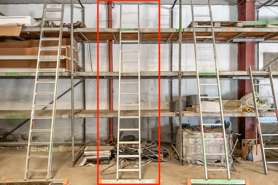 Alu-Anlegeleiter Layher, 15-sprossig
